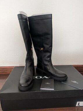 Coach Leigh leather riding boots